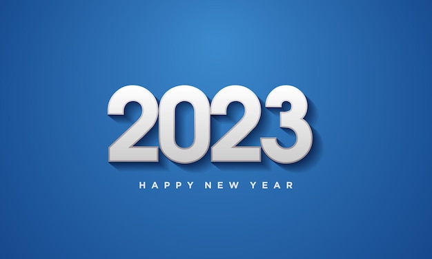 nuovo anno 2023 con numeri grigi su sfondo blu