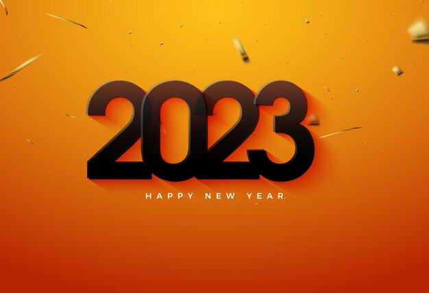 nuovo anno 2023 con una sottile combinazione di arancione e nero.