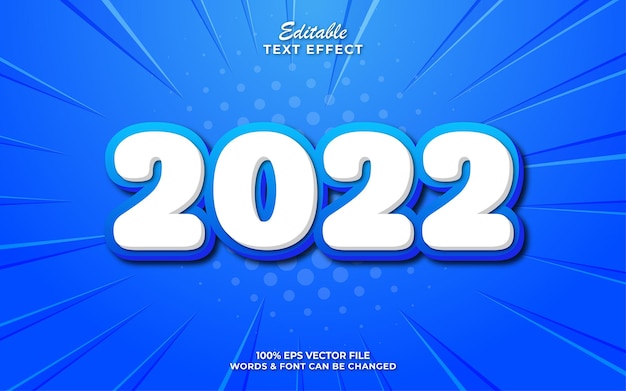 Nuovo anno Modificabile 2022 Effetto testo 3D