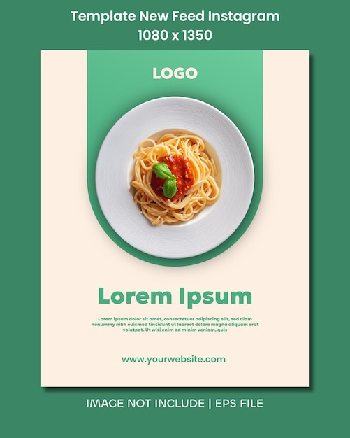 Nuovo modello di post alimentare per Instagram 1080 x 1350
