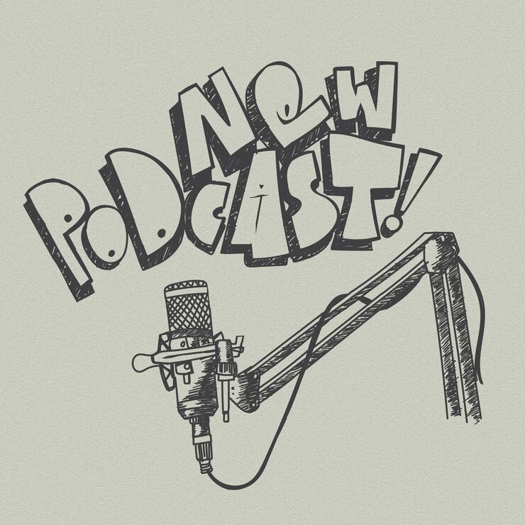 Vettore nuovo podcast di illustrazione a mano