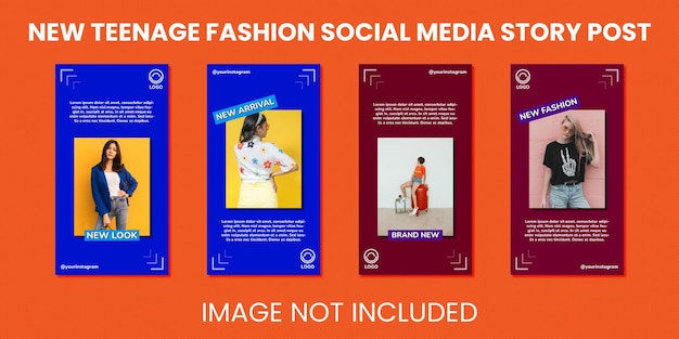 Nuovo post sulla storia dei social media di moda per adolescenti