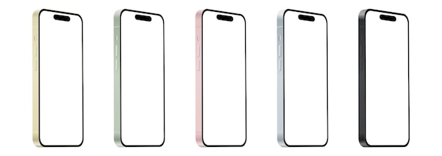 Nuovo smartphone 15 Gadget moderno per smartphone Set di 5 pezzi in nuovi colori originali Illustrazione vettoriale