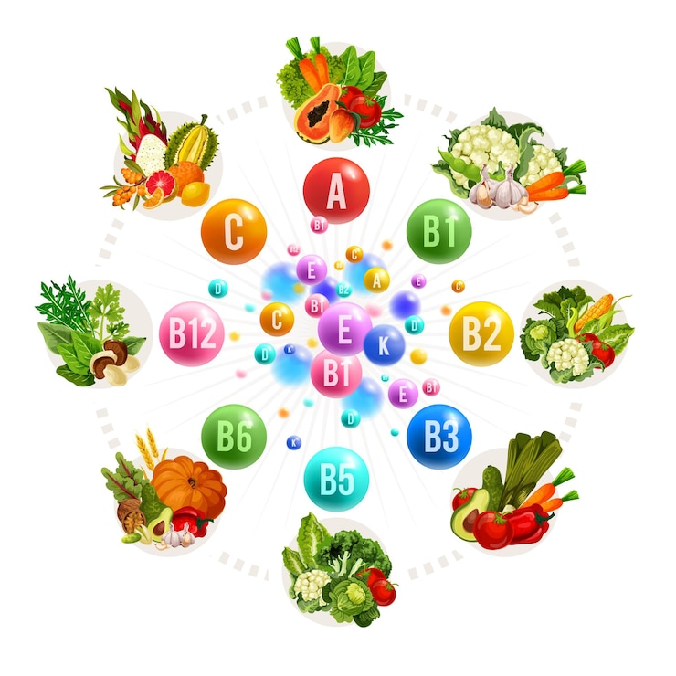 Vettore nutrizione del vettore di vitamine e minerali
