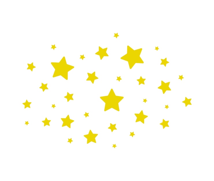 Nuvola di stelle brilla stelle isolate su sfondo bianco illustrazione vettoriale