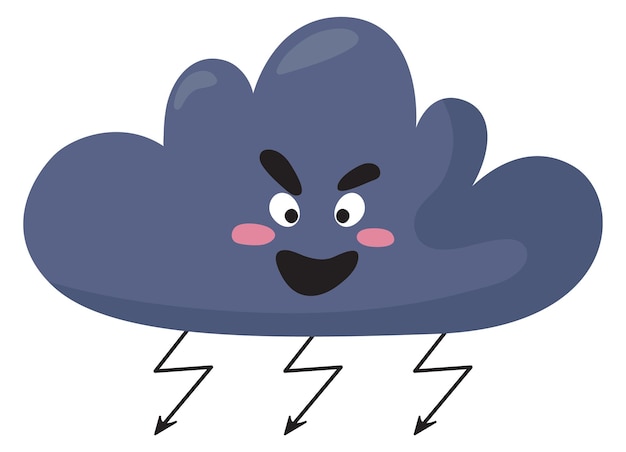 Nuvola scura arrabbiata con segno di tuono Emoji meteo