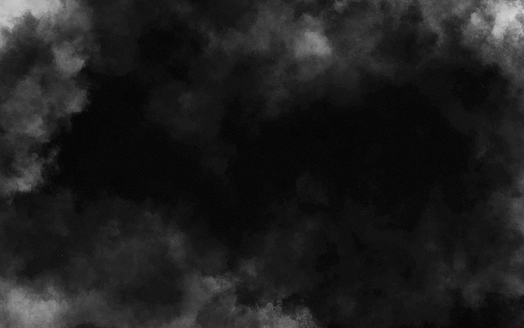 Vettore nuvole di fumo astratte in bianco e nero realistiche con effetto di sovrapposizione di ombre sullo sfondo sfondo oscuro misterioso con luce bianca spettrale e nebbia illustrazione vettoriale di nebbia fumosa vapore tossico sul pavimento