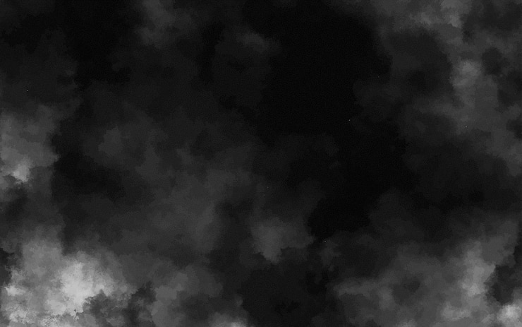 Vettore nuvole di fumo astratte in bianco e nero realistiche con effetto di sovrapposizione di ombre sullo sfondo sfondo oscuro misterioso con luce bianca spettrale e nebbia illustrazione vettoriale di nebbia fumosa vapore tossico sul pavimento