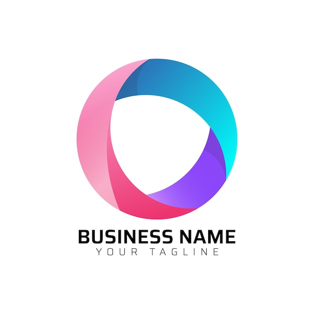 O astratto moderno minimalista premium tipografia 3d colorata lettera modello di progettazione del logo