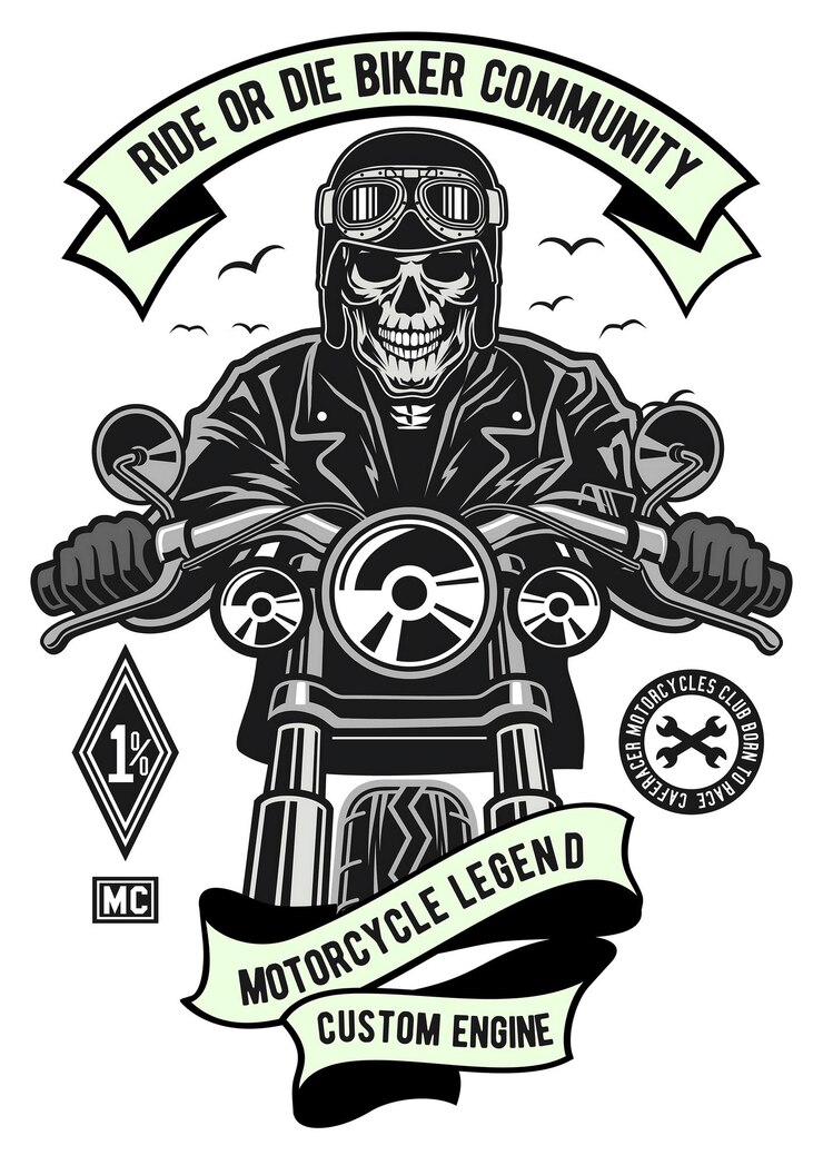 Vettore o die biker skull ride