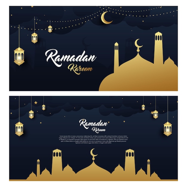 o modello di banner a tema islamico del Ramadan