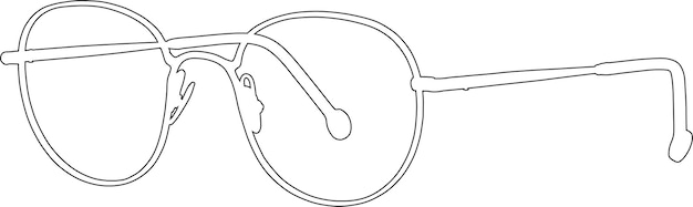 Occhiali da sole Occhiali da vista in stile Line Art Black Outline Drawing of Glasses Concept of Summer Object