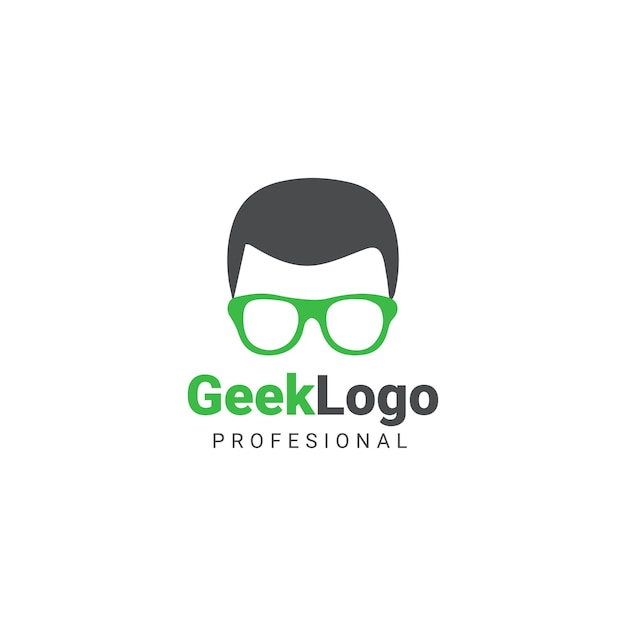 Occhiali verdi con logo geek con tag professionale