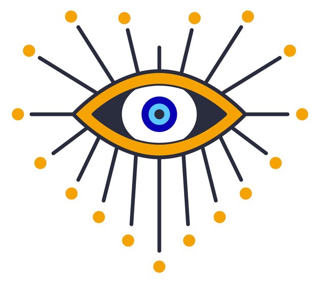 Occhio occulto a forma di cuore Simbolo misterioso magico