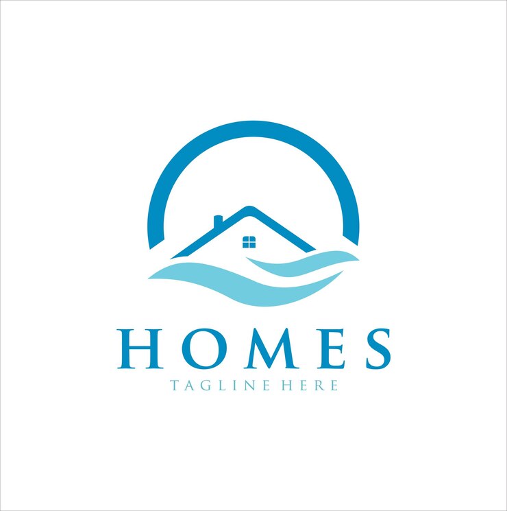 Ocean House Logo Design Home Acqua sulla spiaggia