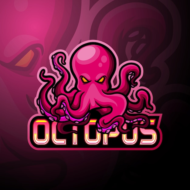 Octopus esport logo mascotte design