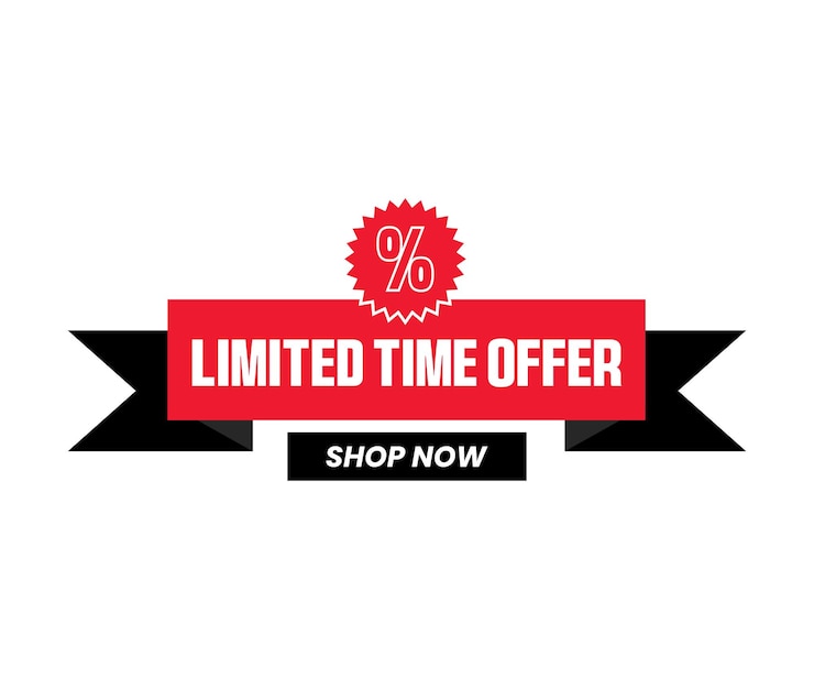 Vettore offerta a tempo limitato offerta promozionale di e-commerce offerta di progettazione simbolo di marketing