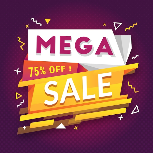 Offerta banner vendita mega isolata, illustrazione di offerta.