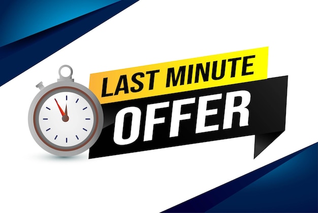 Offerta dell'ultimo minuto guarda il conto alla rovescia modello di design del banner per il marketing Promozione dell'ultima possibilità