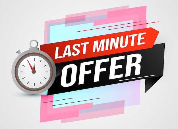 Offerta dell'ultimo minuto per il conto alla rovescia dell'orologio Modello di banner per poster di marketing moderno negozio di progettazione grafica