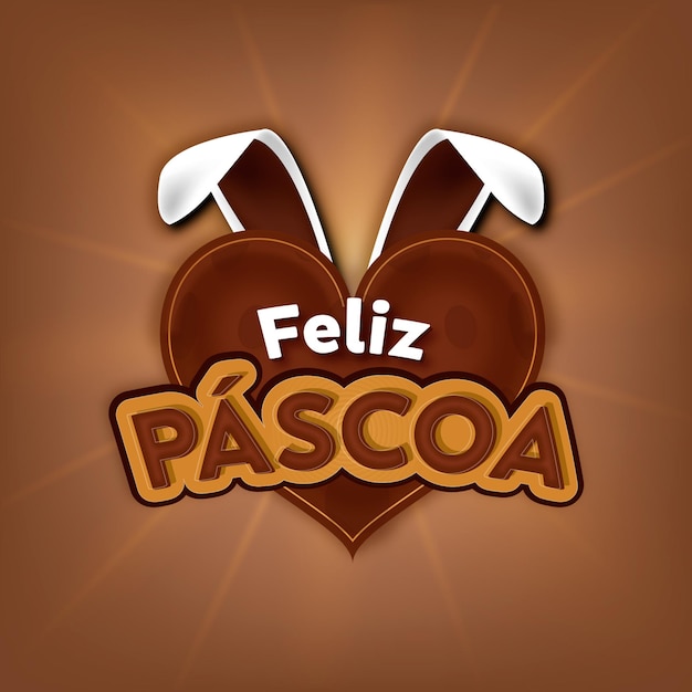 Offerta di buona pasqua con cuore di cioccolato e orecchie Composizione in Brasile
