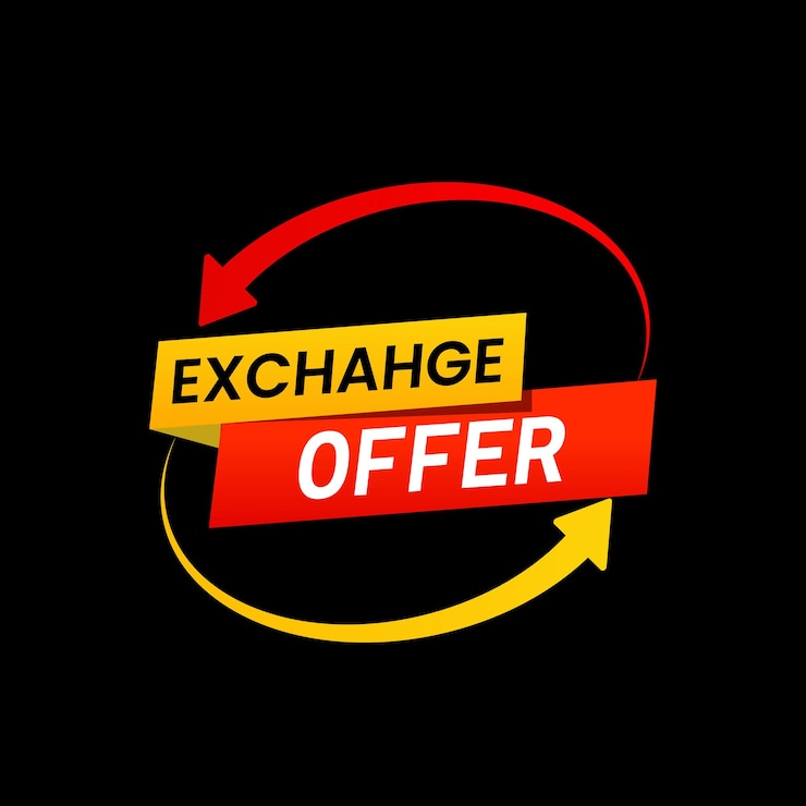 Vettore offerta di scambio ottieni ottime offerte con questa promozione