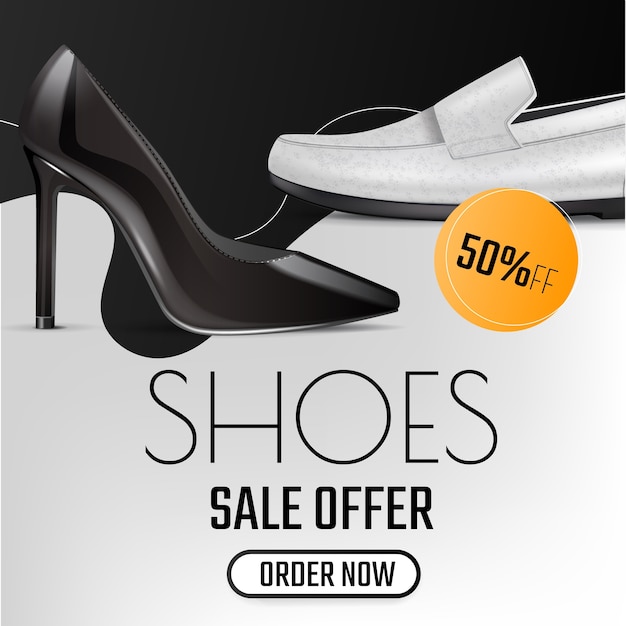 Offerta di vendita di scarpe in stile realistico