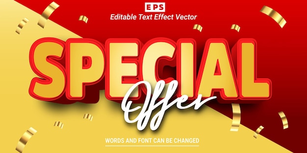 Offerta speciale 3d effetto testo modificabile vettore con sfondo