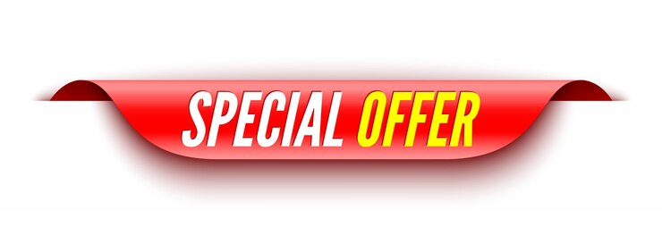 Offerta speciale bandiera rossa. Etichetta.