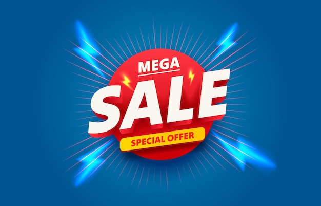 Offerta speciale banner mega vendita fuori negozio poster adesivo illustrazione vettoriale