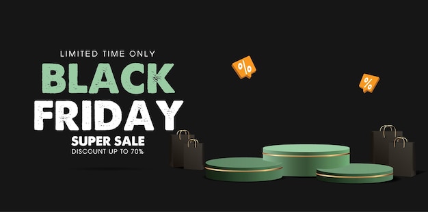 Offerta speciale del banner del black friday vettoriale