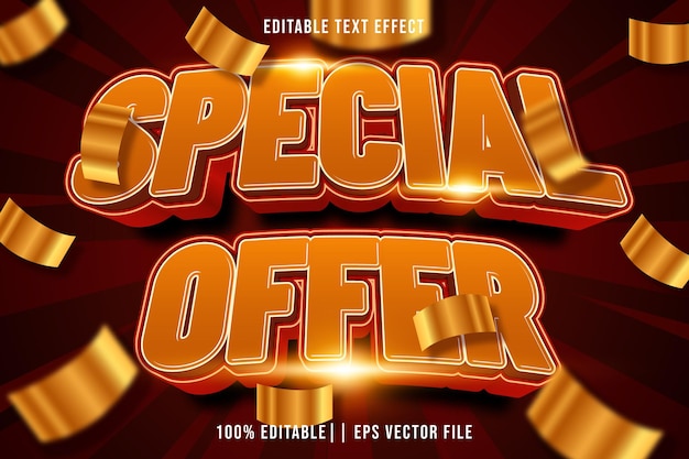 Offerta speciale Effetto di testo modificabile Stile gradiente 3D