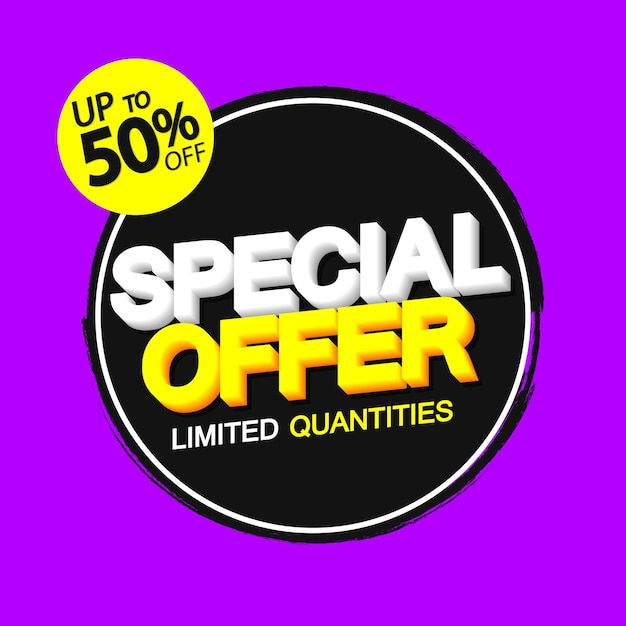 Offerta speciale fino a 50 sconti modello di design del poster di vendita
