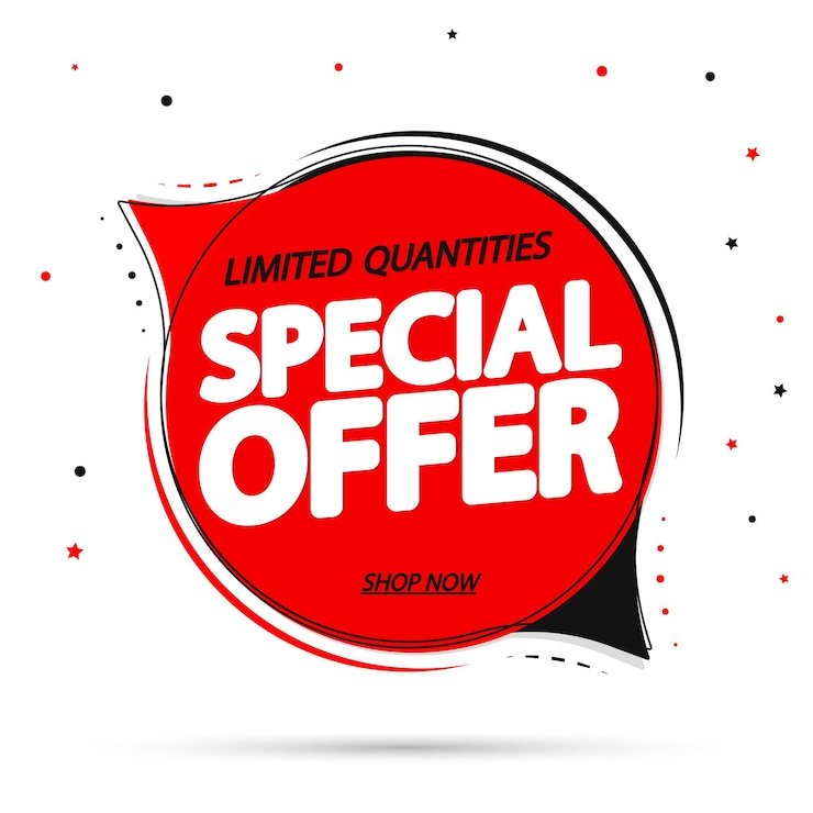 Vettore offerta speciale tag di sconto per il modello di design del banner di vendita