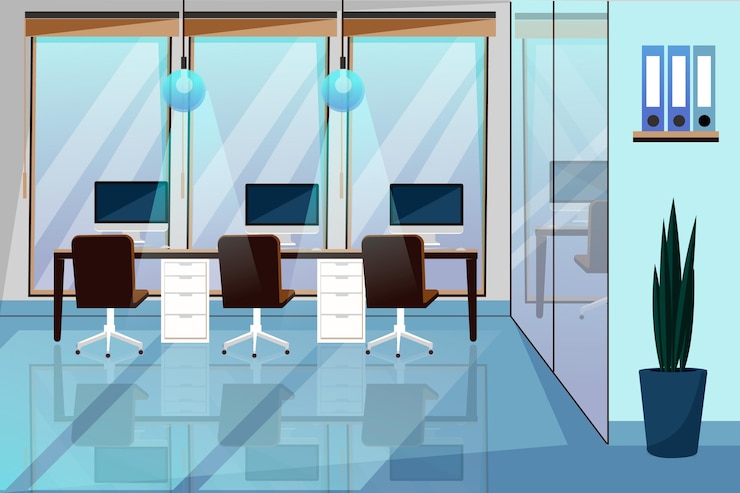 Vettore office - sfondo per videoconferenze