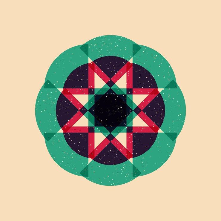 Vettore oggetto geometrico con effetto di stampa riso elemento grafico vettoriale