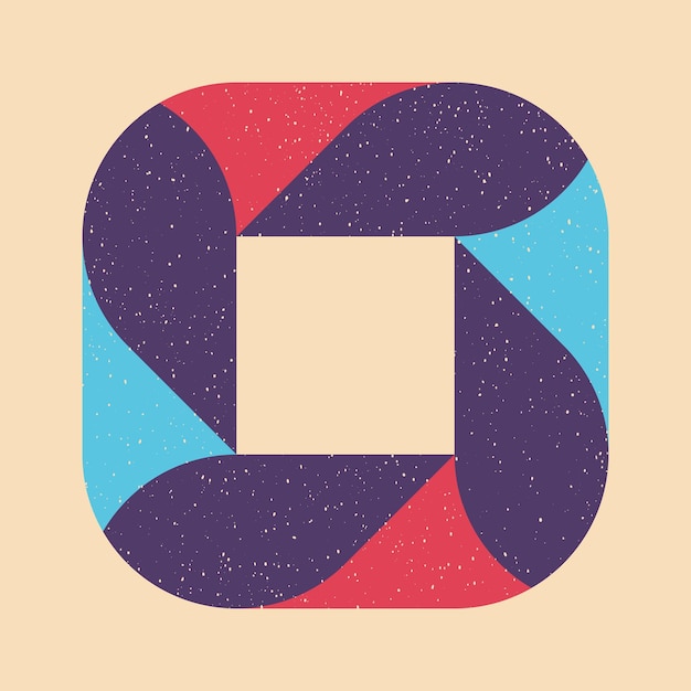 Oggetto geometrico con effetto stampa riso Grafica vettoriale