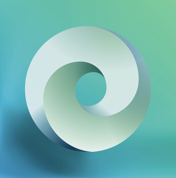 Oggetto geometrico vettoriale Cerchi e sfere mescolati Oggetto 3d turchese e blu