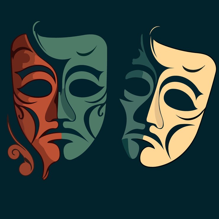 Oggetto maschere teatrali drammatiche