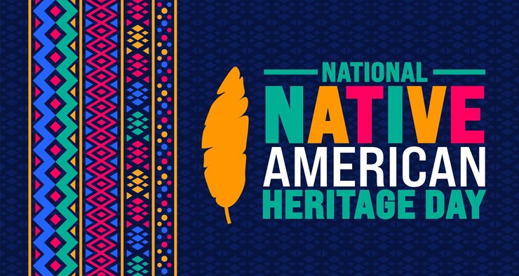 Vettore ogni anno si osserva lo sfondo o il modello di design del banner della giornata nazionale del patrimonio dei nativi americani