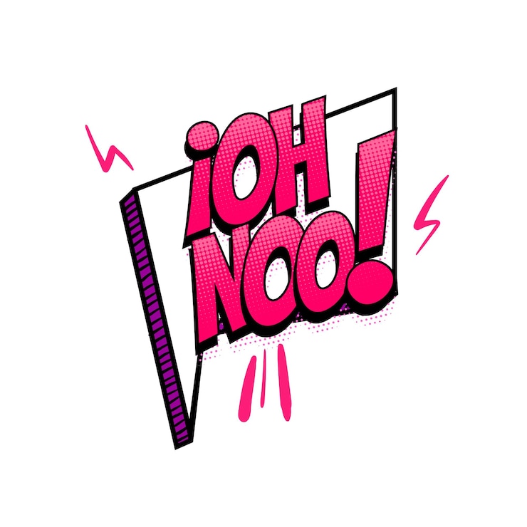 Vettore oh no collezione di testo comico di colore spagnolo effetti sonori in stile pop art bolla di discorso
