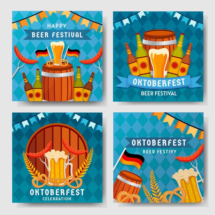 Oktoberfest sfondo blu Social Media Post Design