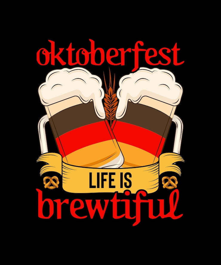 Vettore oktoberfest tshirt design la vita dell'oktoberfest è birraia