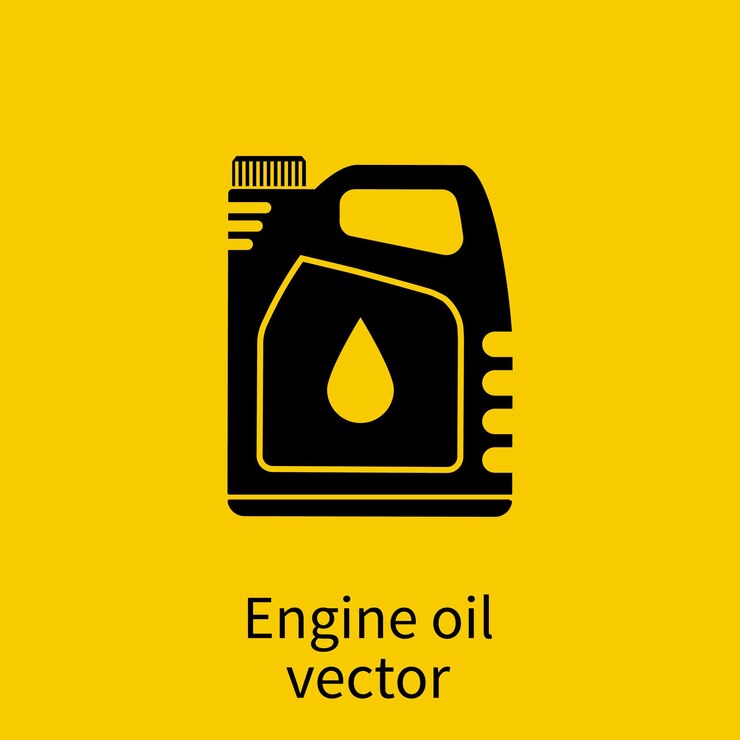 Olio motore Icona lattine di olio motore Icona silhouette Illustrazione vettoriale stile piatto Concetto di servizio e riparazione Contenitore olio motore