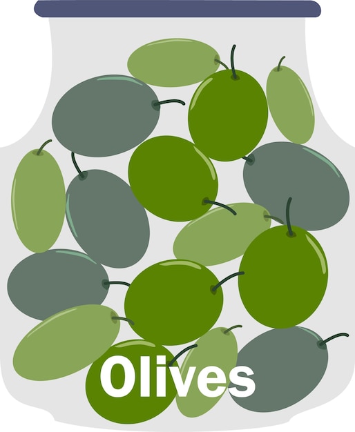 Olive verdi in un barattolo di vetro