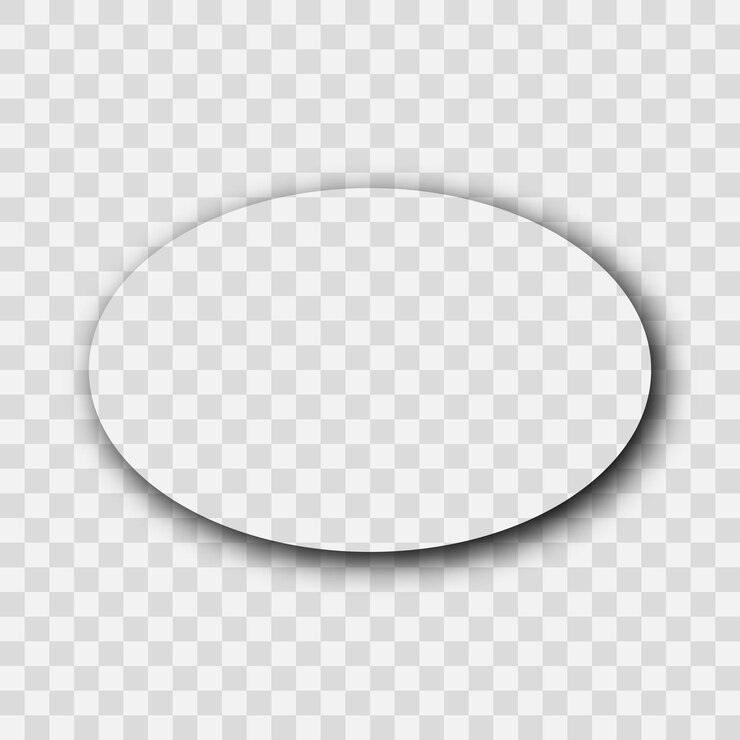 Ombra realistica trasparente scura. Ombra ovale isolata su sfondo trasparente. Illustrazione vettoriale.
