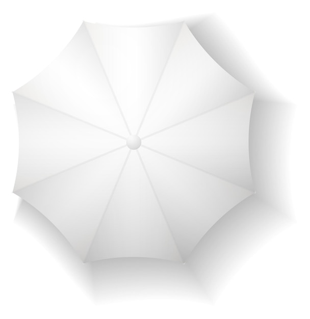 Ombrello bianco vista dall'alto Mockup realistico vuoto