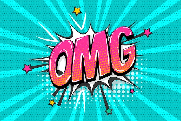 Omg ahi oops collezione di testo comico effetti sonori stile pop art Vector discorso bolla