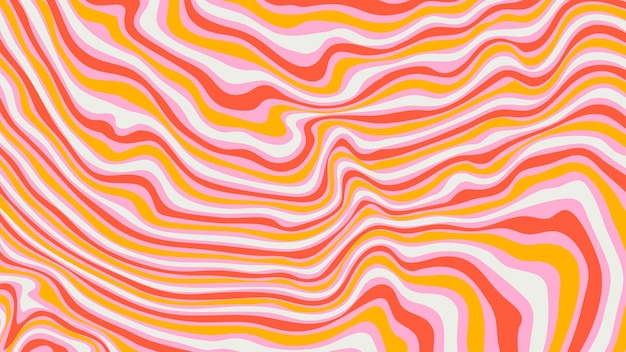 Onda acida arcobaleno linea sfondi negli anni '70 anni '60 stile hippie y2k carta da parati modelli retrò vintage anni '70 anni '60 groove poster psichedelico sfondo collezione disegno vettoriale illustrazione