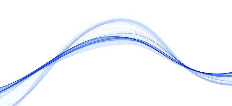 Vettore onda astratta blu design della linea magica elemento di movimento della curva di flusso illustrazione ondulata con gradiente al neon